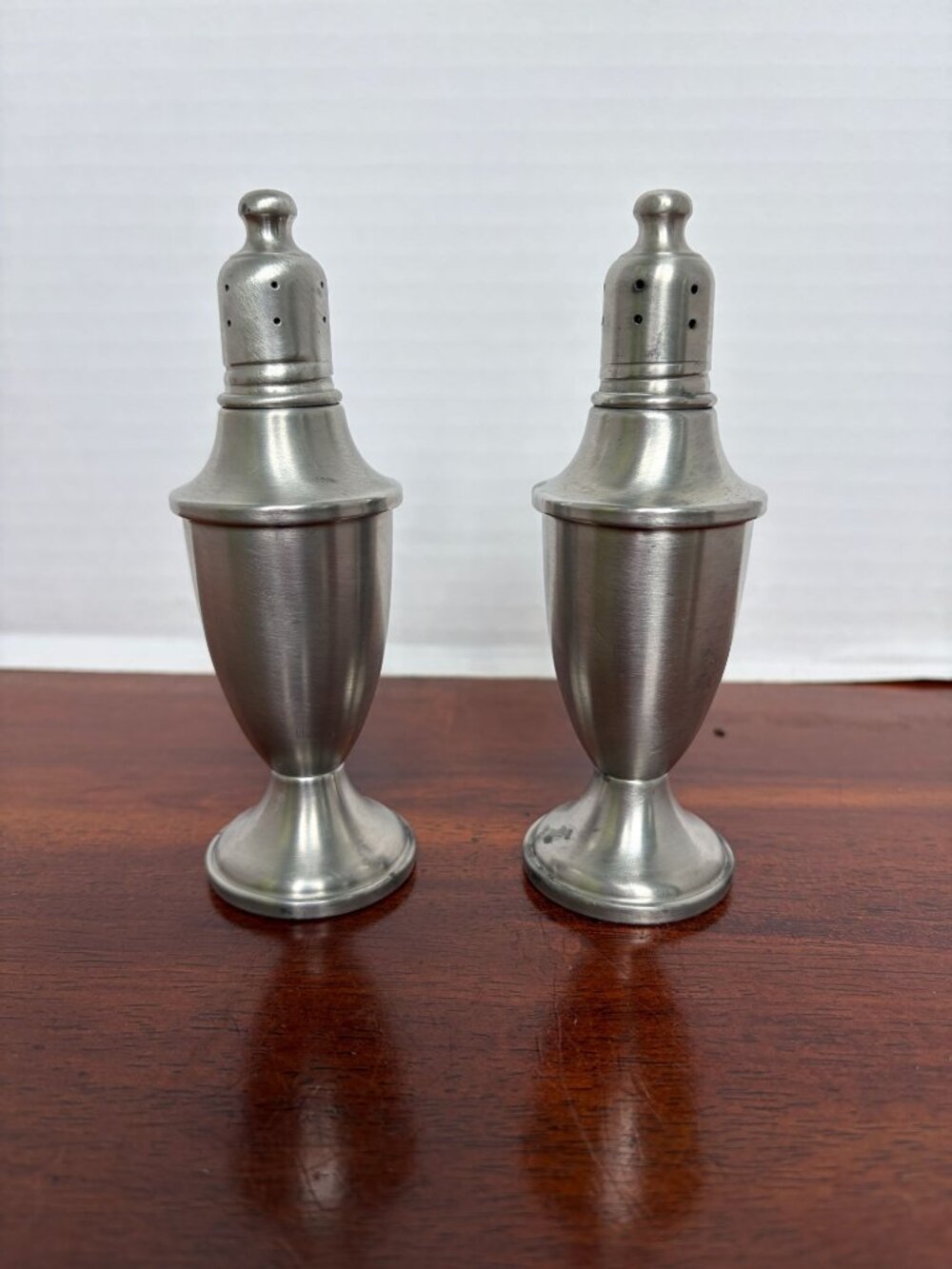 Webb Pewter Salt and Pepper Shakers, Colonial Style Weighted
